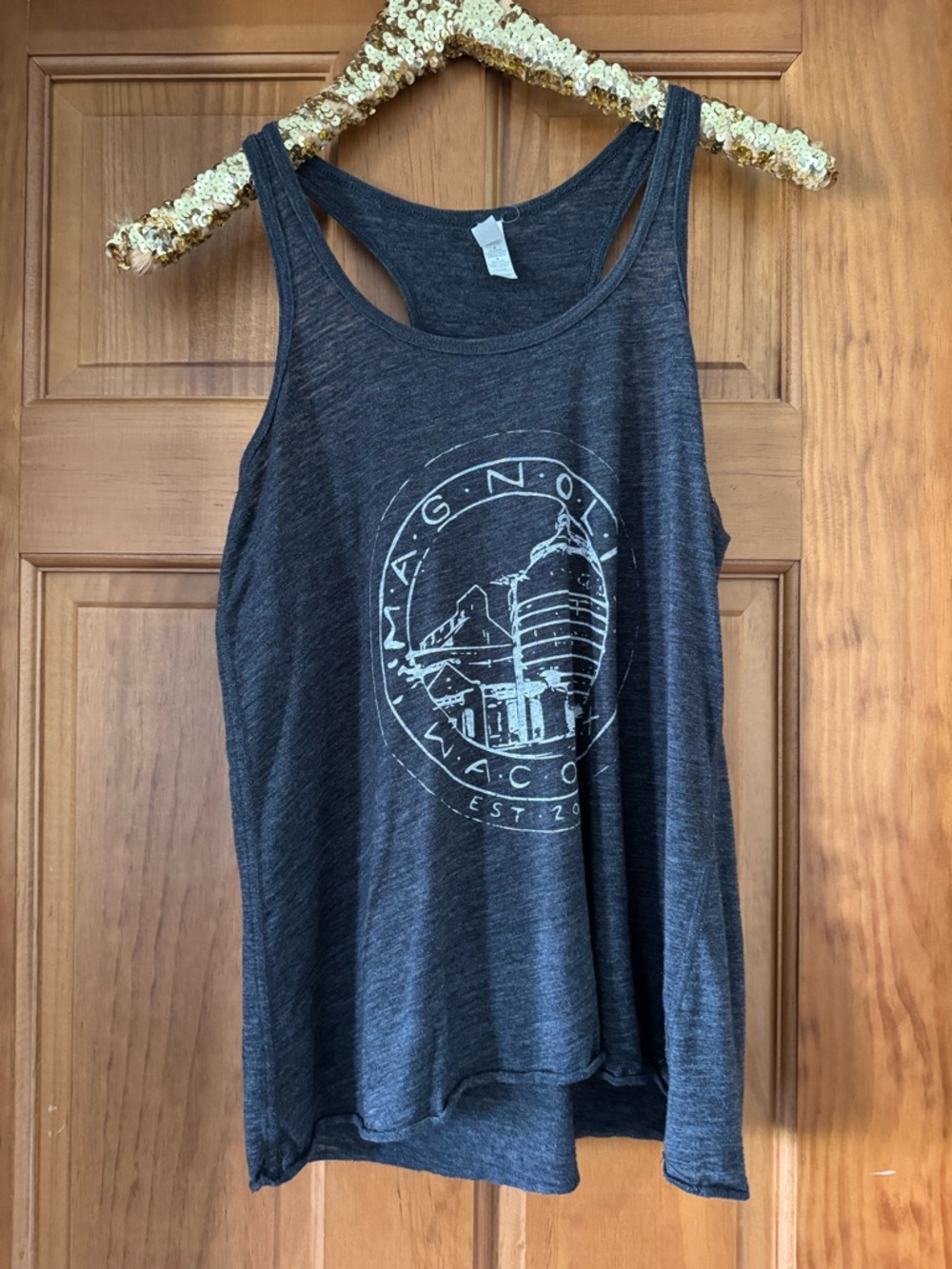 Charcoal Magnolia Graphic Racerback Tank
